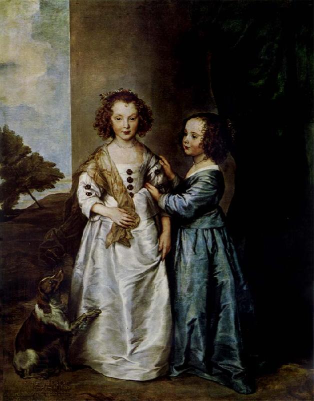 Anthony Van Dyck Portrait of Elizabeth and Philadelphia Wharton China oil painting art